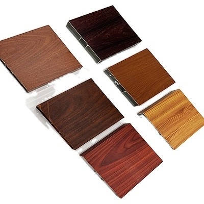 Perfiles de aluminio de grano de madera para ventanas de puertas colgadas de lado para arquitectura e industria