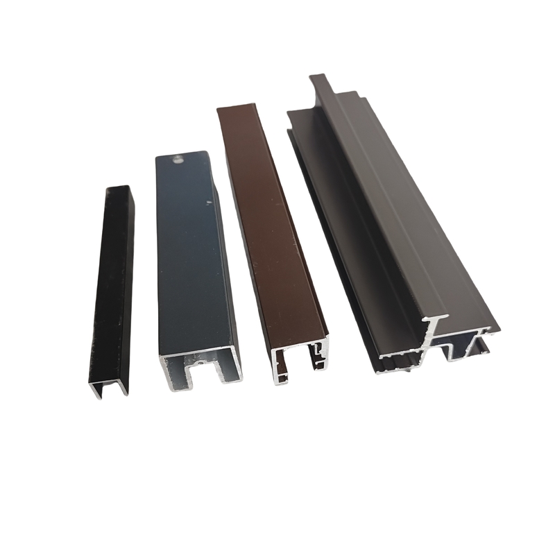 Perfiles de aluminio de puertas y ventanas con revestimiento en polvo de color personalizado para extrusiones personalizadas